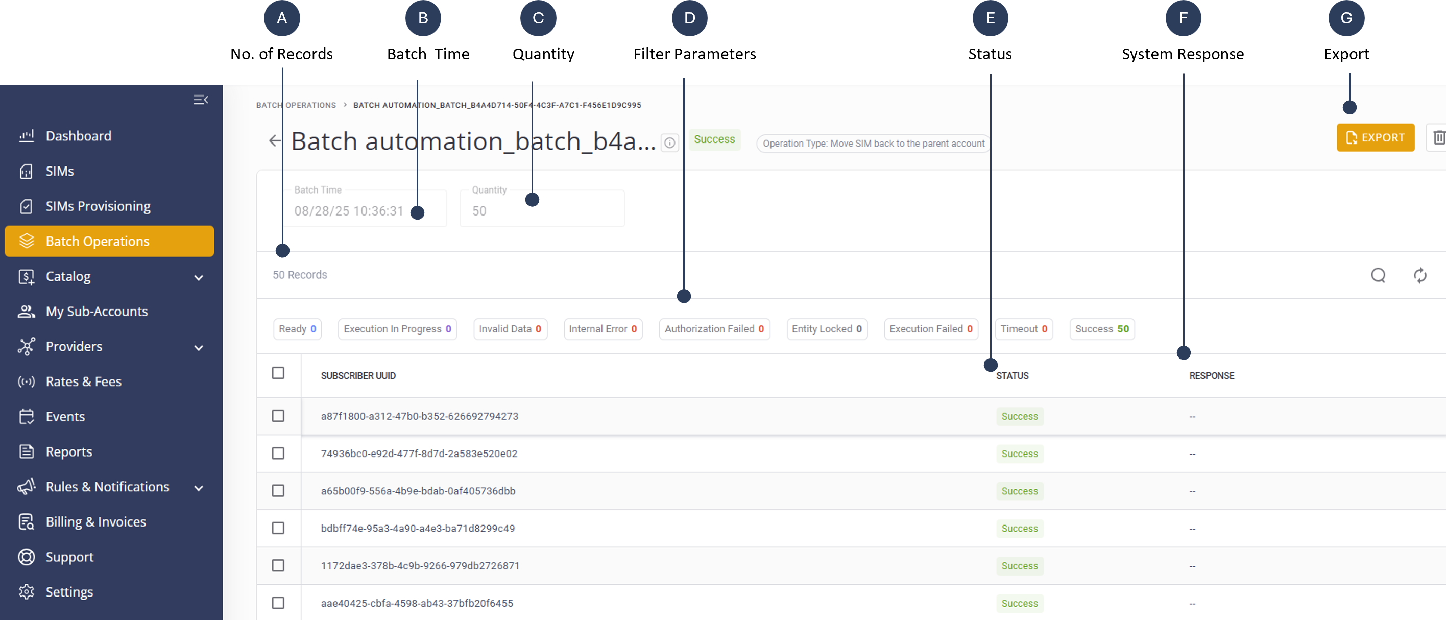Display Batch Record Details
