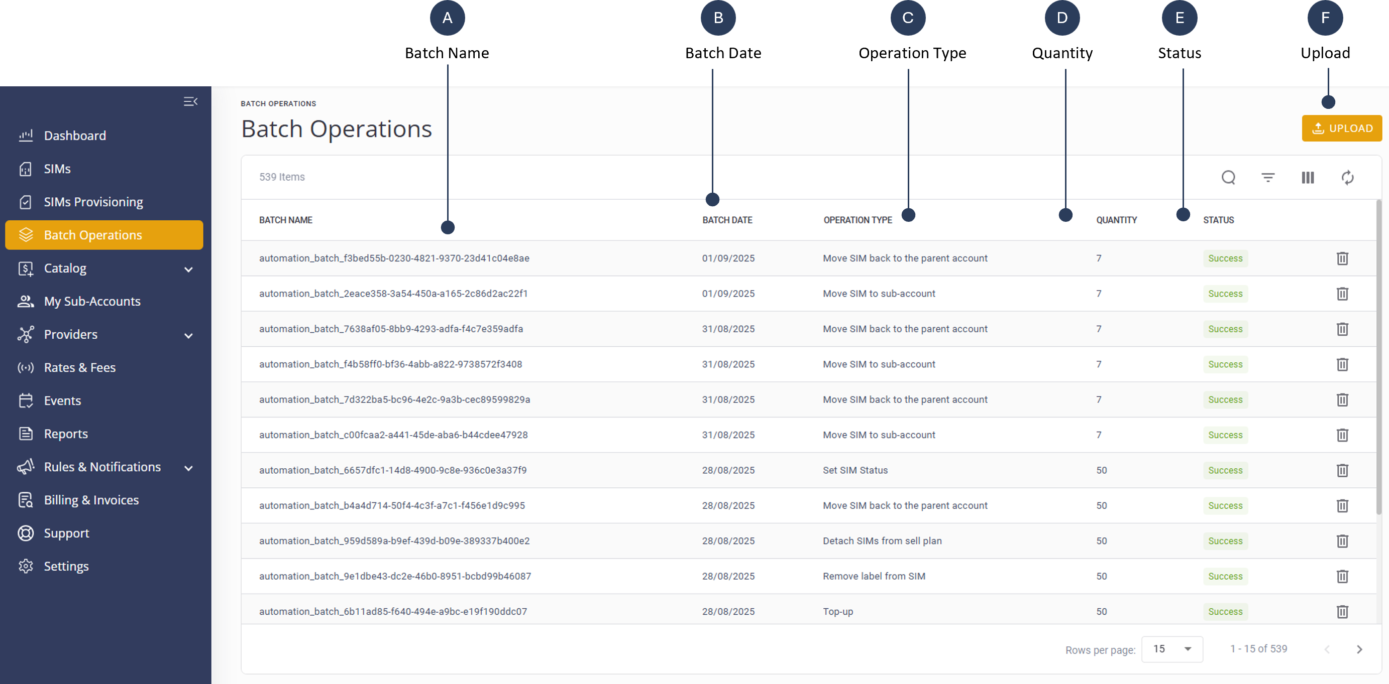 Batch Operations List